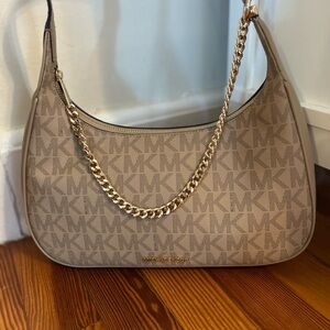 Michael Kors Tan Monogram Shoulder Bag